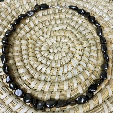 Shungite Polished Pebble Necklace 0.5cm to 1cm